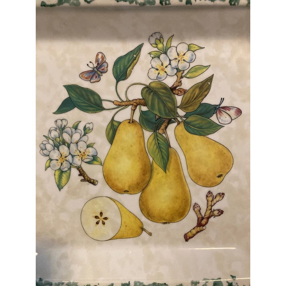 Vintage HiMark Square Serving Plater - Made in Italy - Fruit Center of Pears